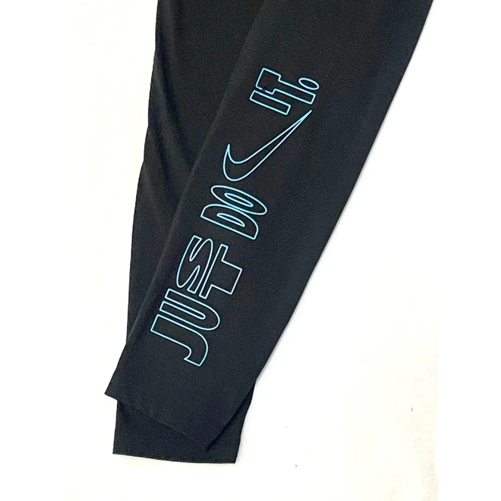 Women's Nike Black & Blue Just Do It Dri-Fit Leggings M